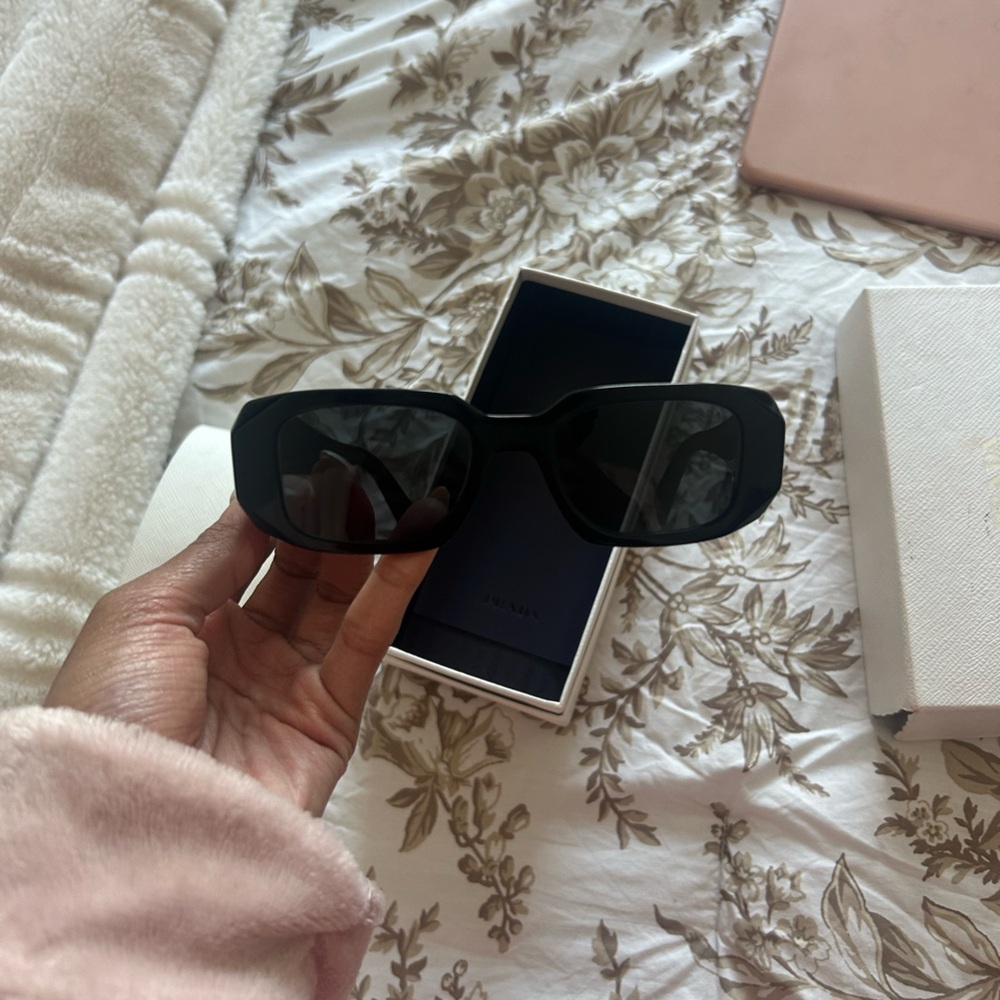 Prada Women's Black Geometric Sunglasses - Picture 5 of 13